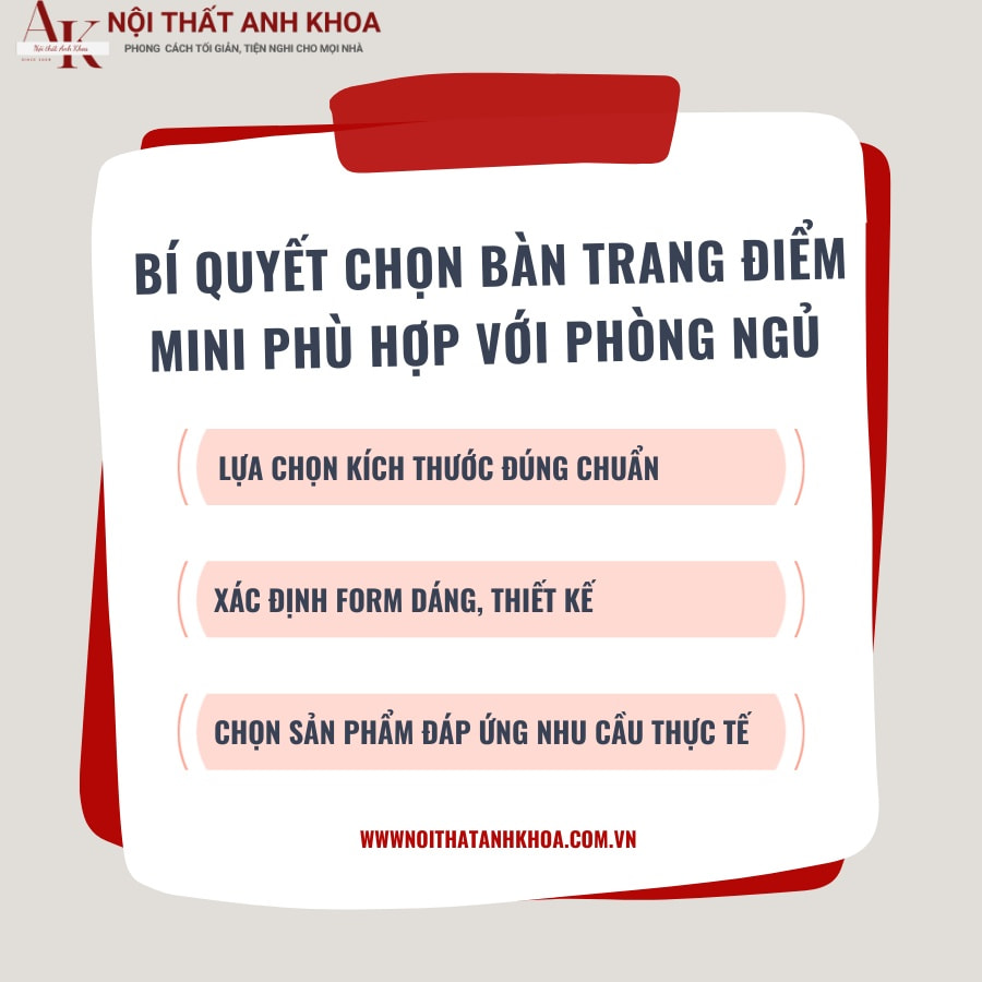 Bí quyết chọn bàn trang điểm mini phù hợp với phòng ngủ Bí quyết chọn bàn trang điểm mini phù hợp với phòng ngủ