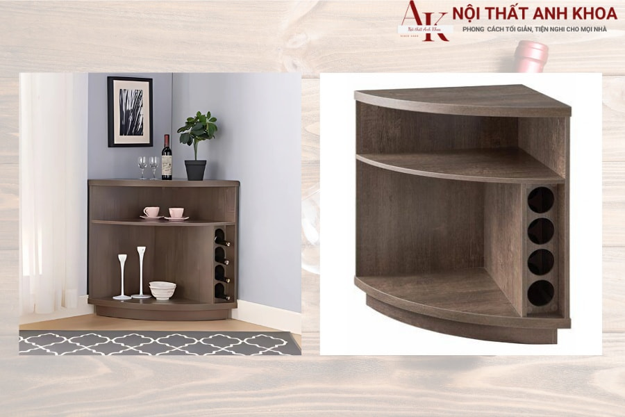 Biến góc chết thành điểm nhấn đẳng cấp cùng tủ rượu góc Biến góc chết thành điểm nhấn đẳng cấp cùng tủ rượu góc