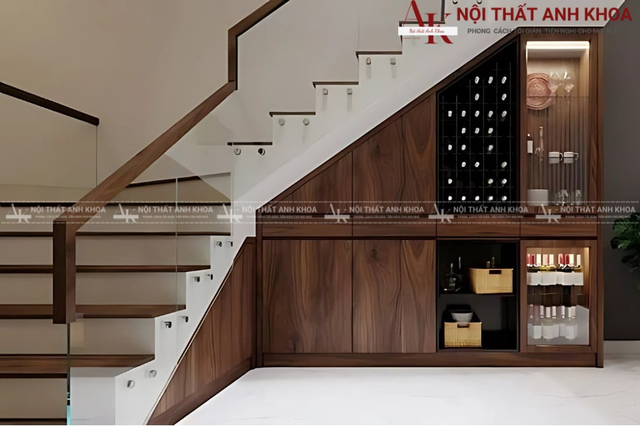 Biến tấu thành kệ trang trí, tủ rượu hoặc góc làm việc nhỏ Biến tấu thành kệ trang trí, tủ rượu hoặc góc làm việc nhỏ