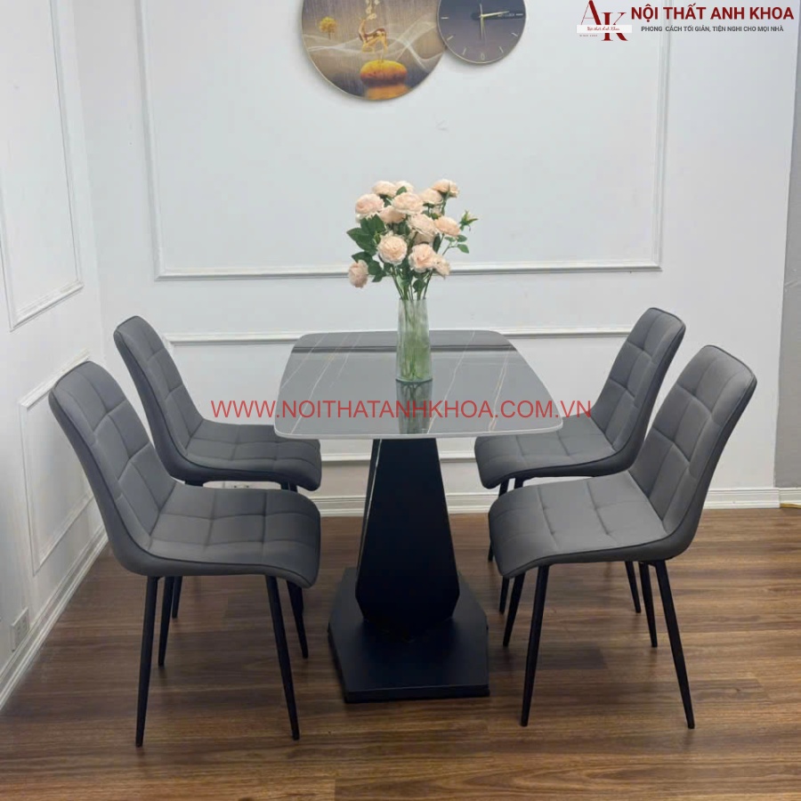 Bộ bàn ăn 4 ghế đẹp giá rẻ màu xám Bộ bàn ăn 4 ghế đẹp giá rẻ màu xám