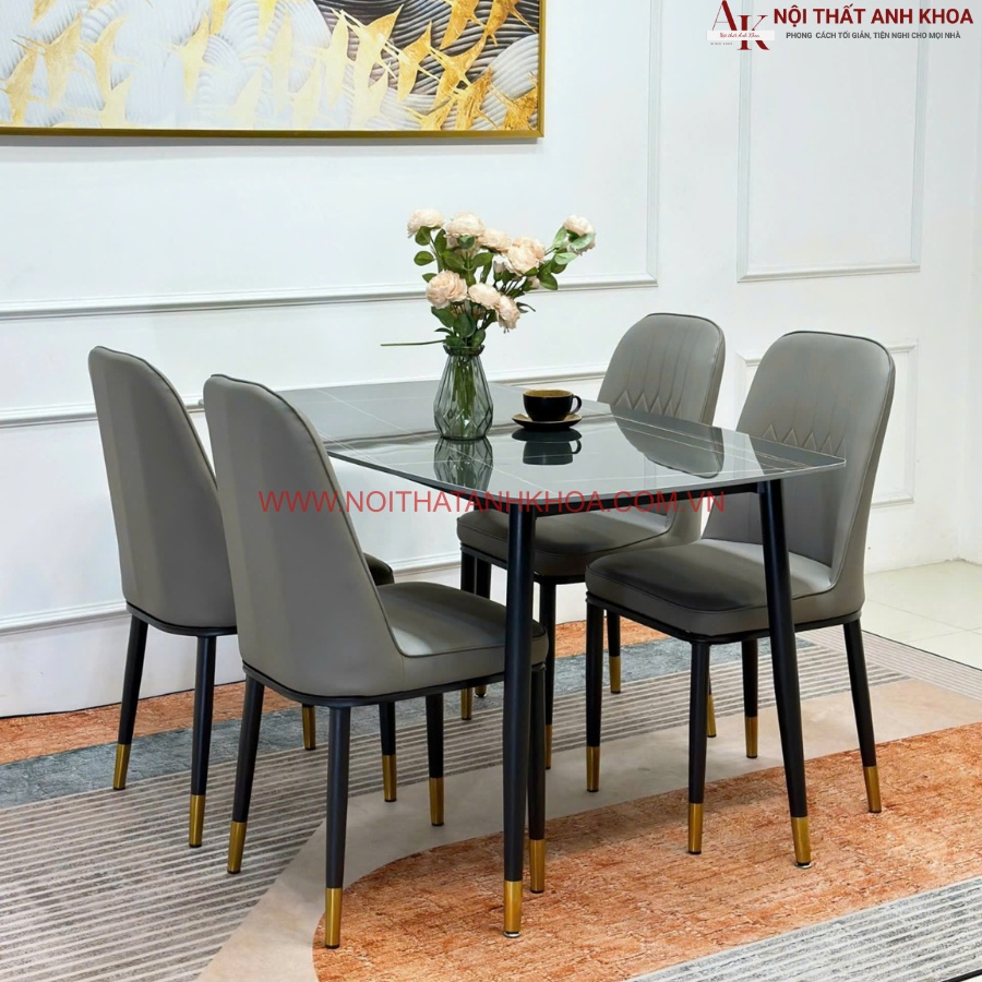Bộ bàn ăn 4 ghế nhỏ gọn hiện đại  Bộ bàn ăn 4 ghế nhỏ gọn hiện đại