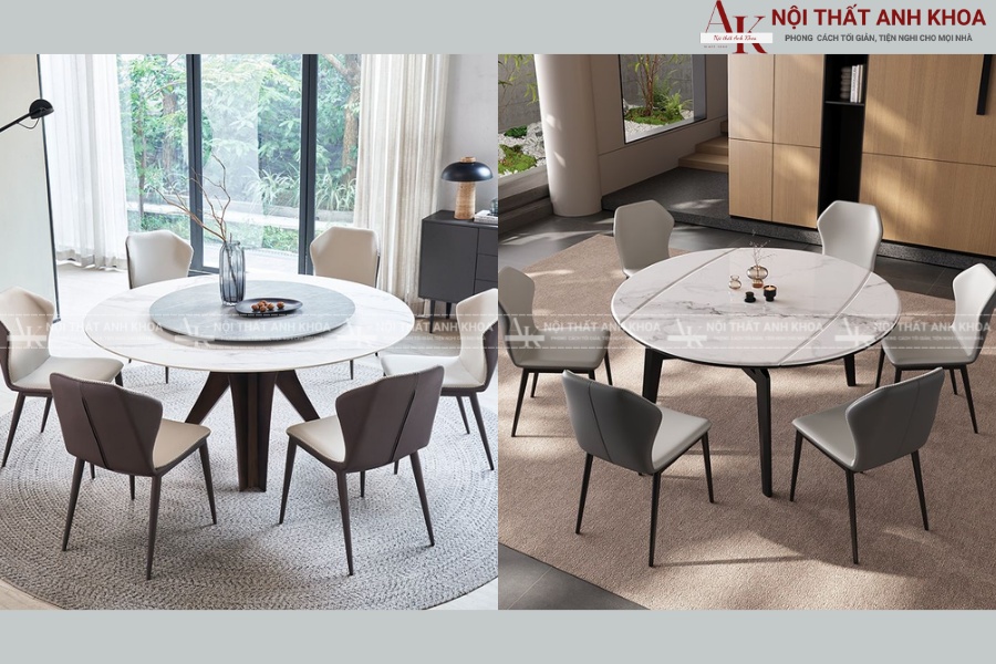 Bộ bàn ăn tròn chân sắt Bộ bàn ăn tròn chân sắt