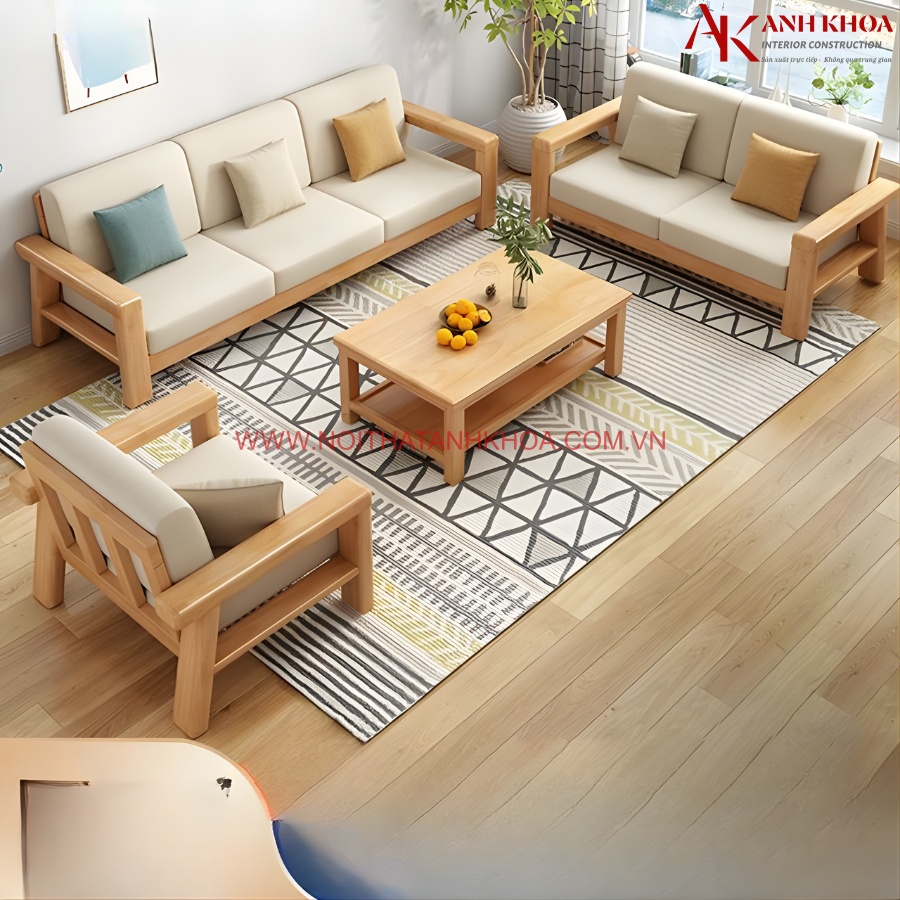 Bộ bàn ghế sofa gỗ phòng khách hiện đại giá tốt Bộ bàn ghế sofa gỗ phòng khách hiện đại giá tốt