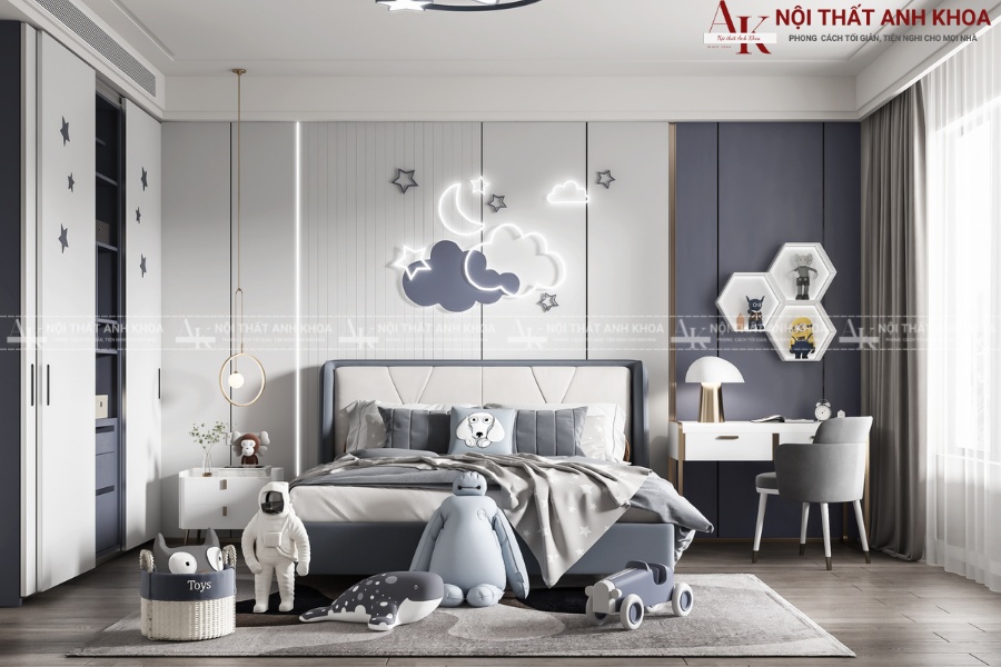 Combo nội thất phòng ngủ cho bé trai hiện đại Combo nội thất phòng ngủ cho bé trai hiện đại