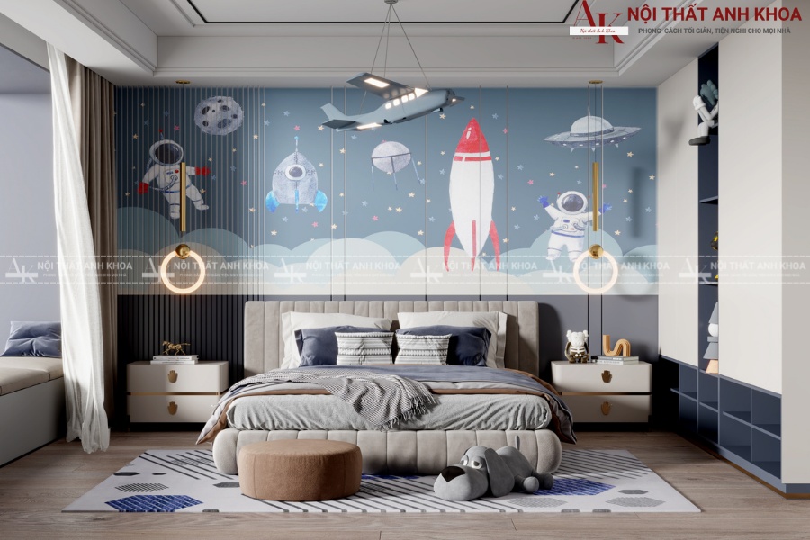 Combo nội thất phòng ngủ cho bé trai hiện đại Combo nội thất phòng ngủ cho bé trai hiện đại