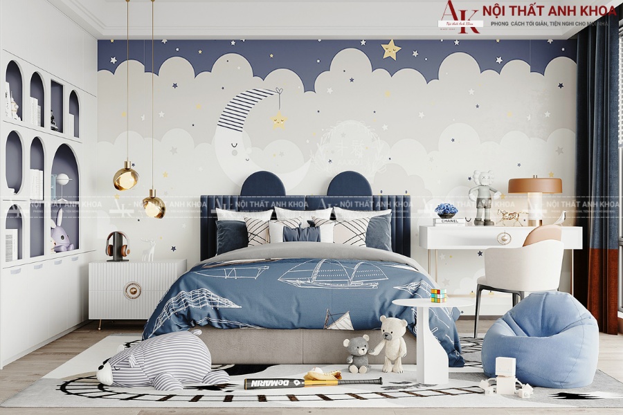 Combo nội thất phòng ngủ cho bé trai hiện đại Combo nội thất phòng ngủ cho bé trai hiện đại