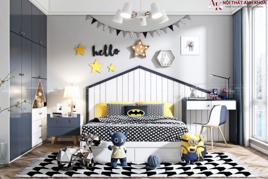 Bộ combo phòng ngủ cho con trai hiện đại Bộ combo phòng ngủ cho con trai hiện đại