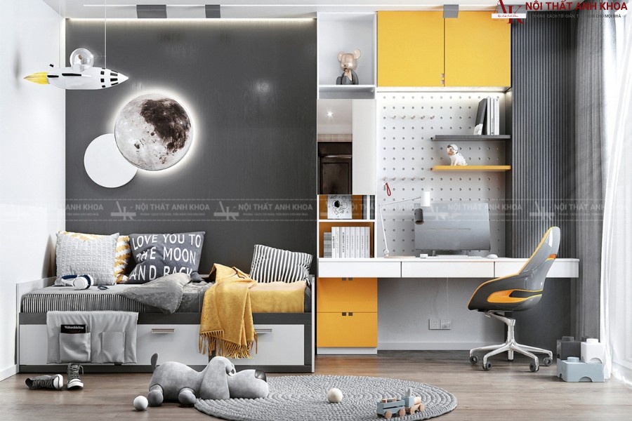 Bộ combo phòng ngủ cho con trai hiện đại Bộ combo phòng ngủ cho con trai hiện đại