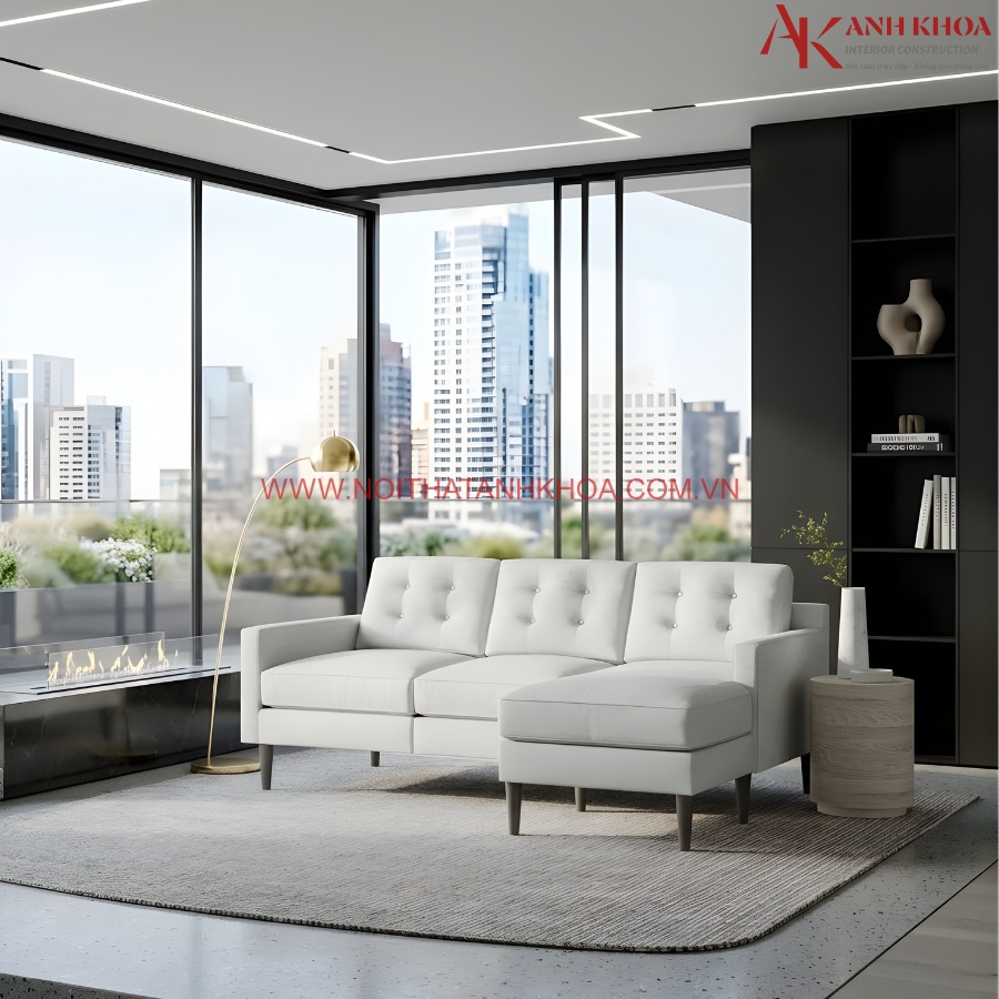Bộ ghế sofa văn phòng đẹp hiện đại màu trắng Bộ ghế sofa văn phòng đẹp hiện đại màu trắng