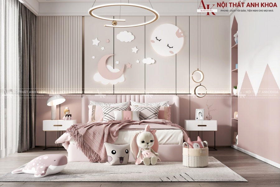 Bộ phòng ngủ bé gái đẹp hiện đại Bộ phòng ngủ bé gái đẹp hiện đại