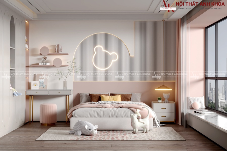 Bộ phòng ngủ bé gái đẹp hiện đại Bộ phòng ngủ bé gái đẹp hiện đại