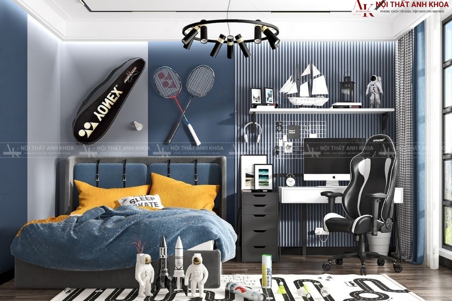 Bộ phòng ngủ cho bé trai hiện đại giá tốt chủ đề thể thao Bộ phòng ngủ cho bé trai hiện đại giá tốt chủ đề thể thao