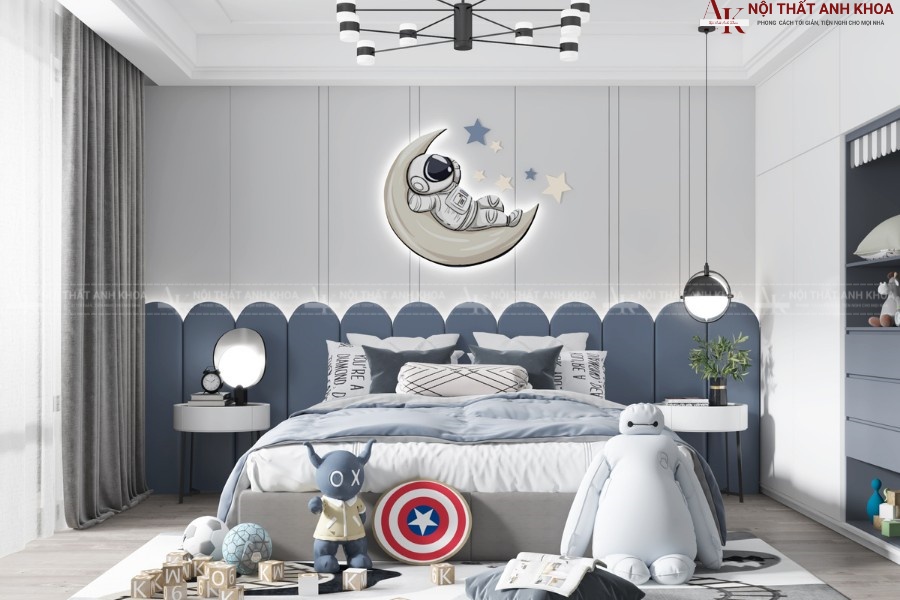 Bộ phòng ngủ cho bé trai hiện đại giá tốt chủ đề phi hành gia & vũ trụ Bộ phòng ngủ cho bé trai hiện đại giá tốt chủ đề phi hành gia & vũ trụ