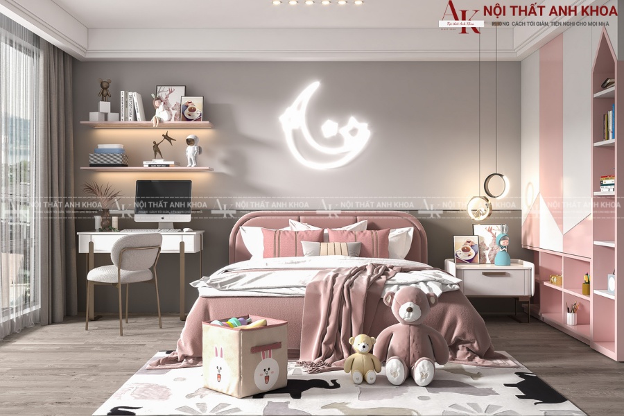 Bộ phòng ngủ cho con gái đẹp hiện đại Bộ phòng ngủ cho con gái đẹp hiện đại