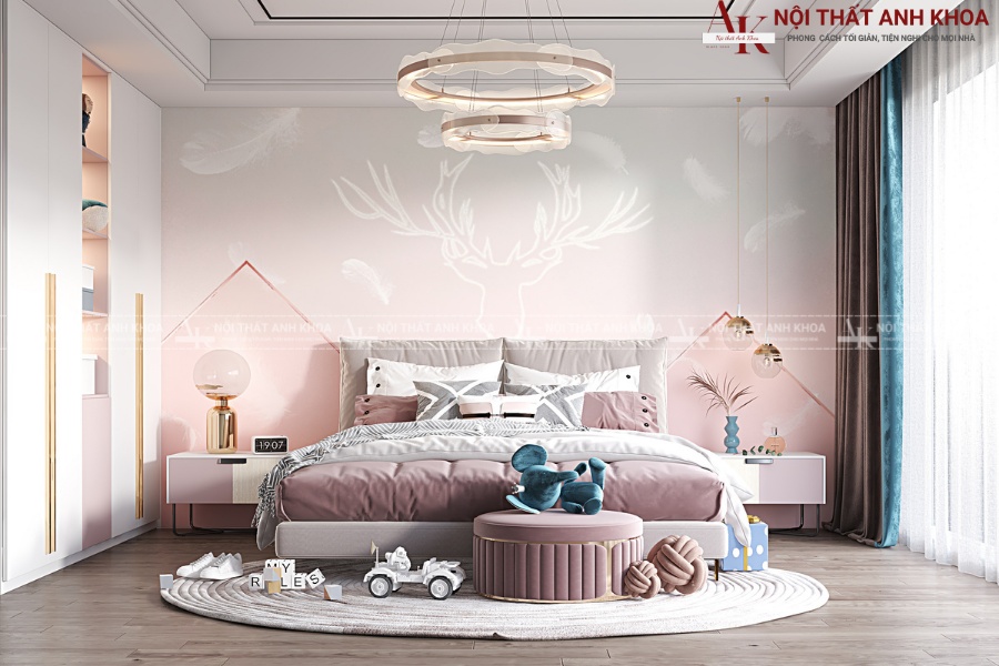 Bộ phòng ngủ cho con gái đẹp hiện đại Bộ phòng ngủ cho con gái đẹp hiện đại