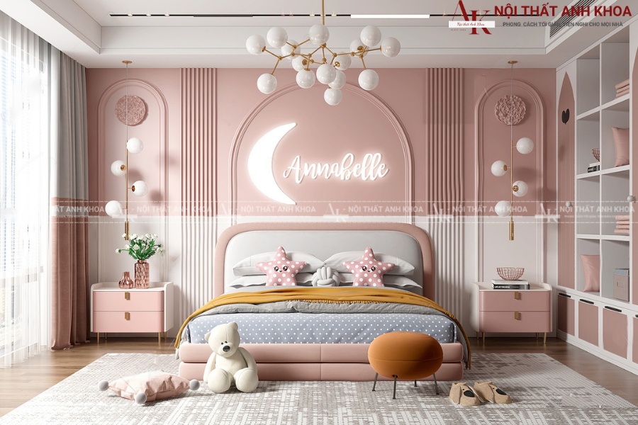 Bộ phòng ngủ cho con gái đẹp hiện đại Bộ phòng ngủ cho con gái đẹp hiện đại