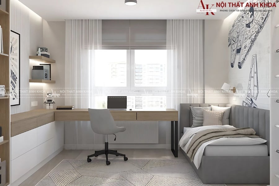 Bố trí bàn học trẻ em trong phòng hợp lý Bố trí bàn học trẻ em trong phòng hợp lý