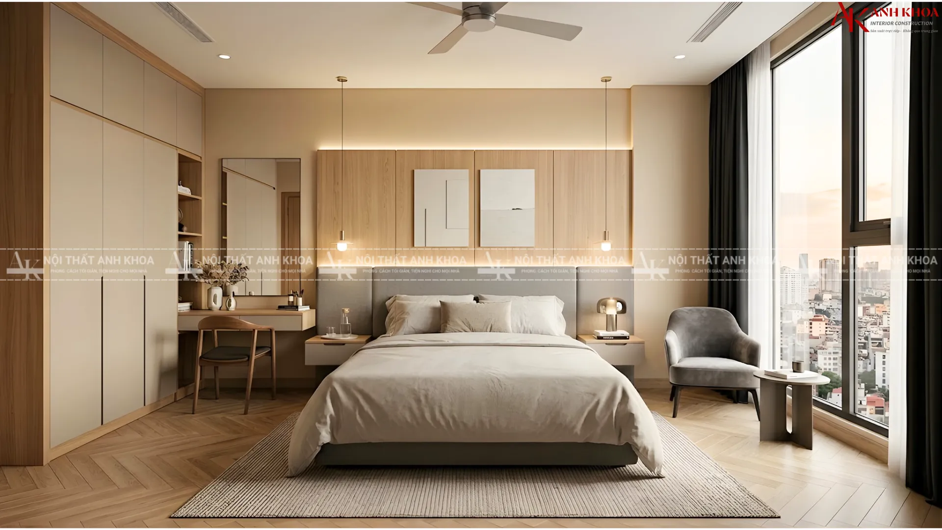Thiết kế phòng ngủ master gỗ MDF đẹp - Bền bỉ, chắc chắn Thiết kế phòng ngủ master gỗ MDF đẹp - Bền bỉ, chắc chắn