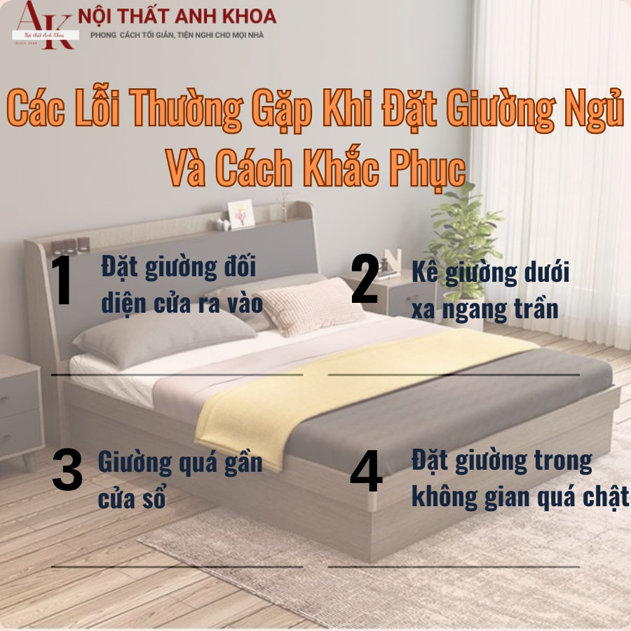 Các lỗi thường gặp khi đặt giường ngủ và cách khắc phục  Các lỗi thường gặp khi đặt giường ngủ và cách khắc phục