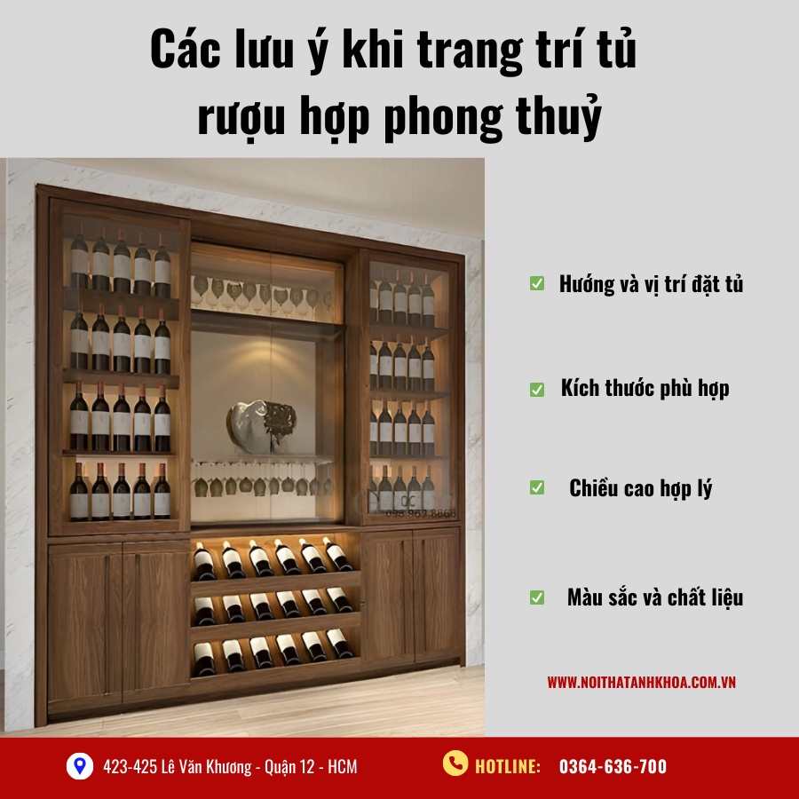 Các lưu ý khi trang trí tủ rượu hợp phong thủy Các lưu ý khi trang trí tủ rượu hợp phong thủy