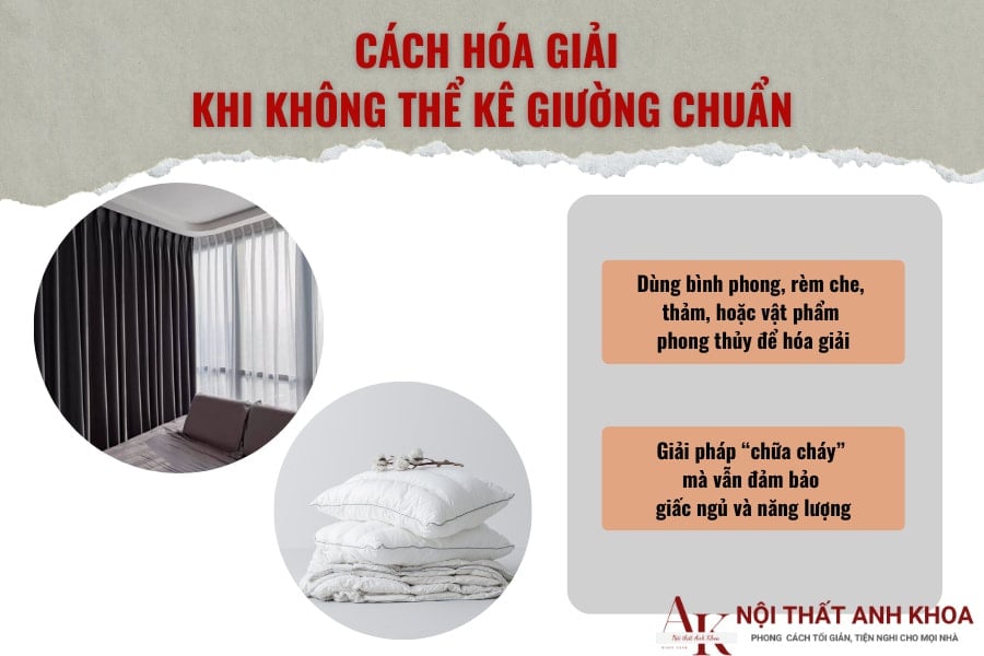 Cách hóa giải khi không thể kê giường chuẩn Cách hóa giải khi không thể kê giường chuẩn