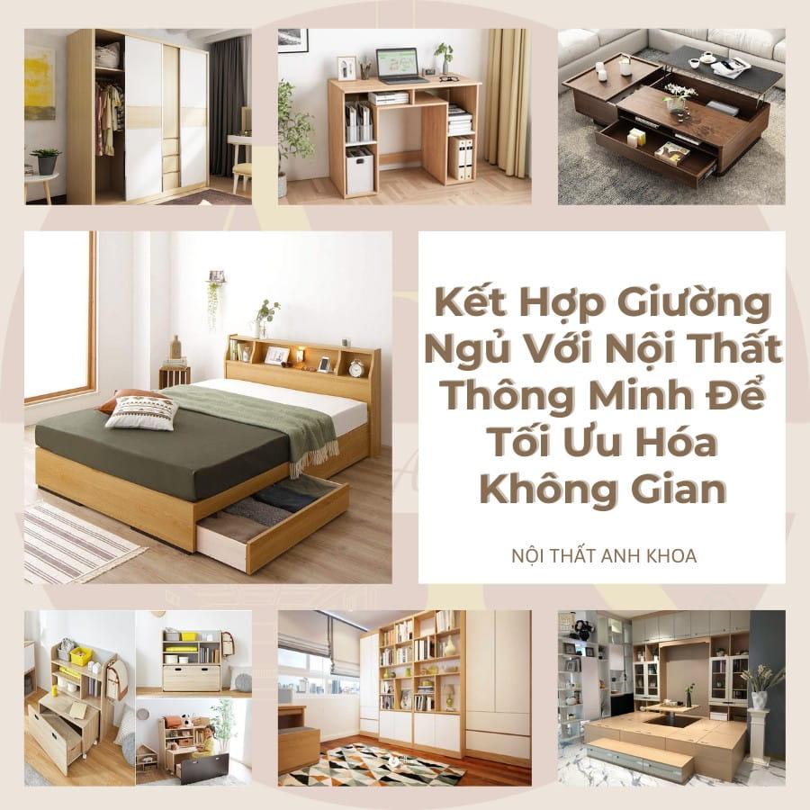 Cách kết hợp giường ngủ với nội thất thông minh để tiết kiệm không gian sống Cách kết hợp giường ngủ với nội thất thông minh để tiết kiệm không gian sống