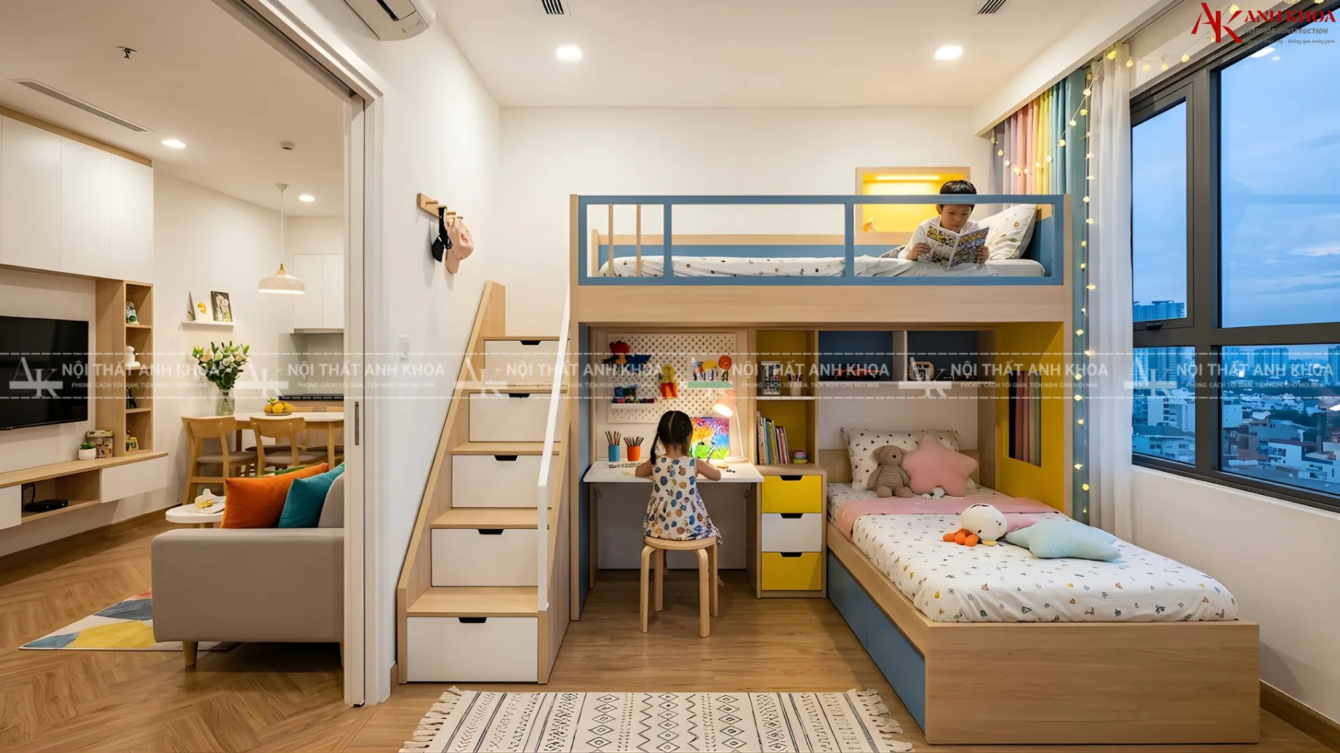 Thiết kế giường tầng thông minh - Tiện lợi cho bé Thiết kế giường tầng thông minh - Tiện lợi cho bé