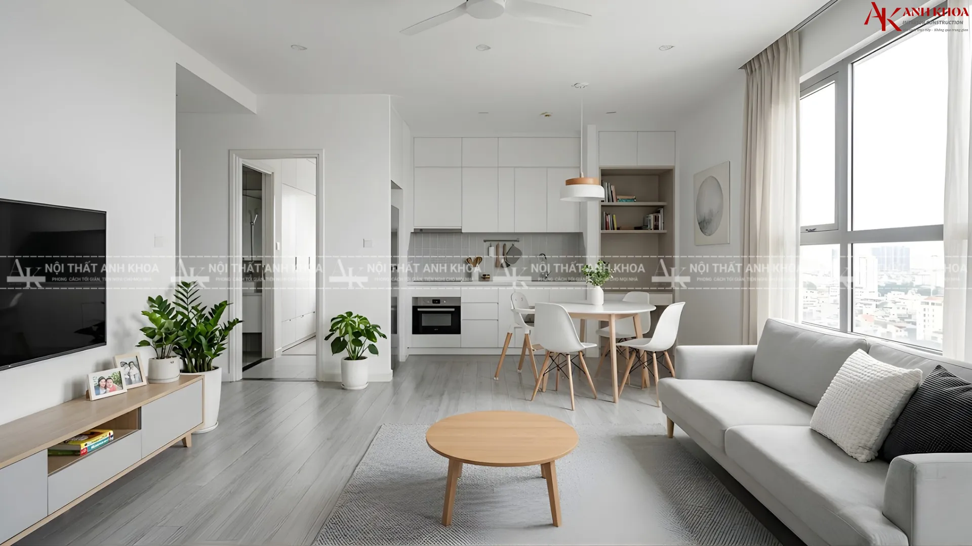 Thiết kế tone trắng - Xám tối giản, tối ưu cho gia đình trẻ Thiết kế tone trắng - Xám tối giản, tối ưu cho gia đình trẻ