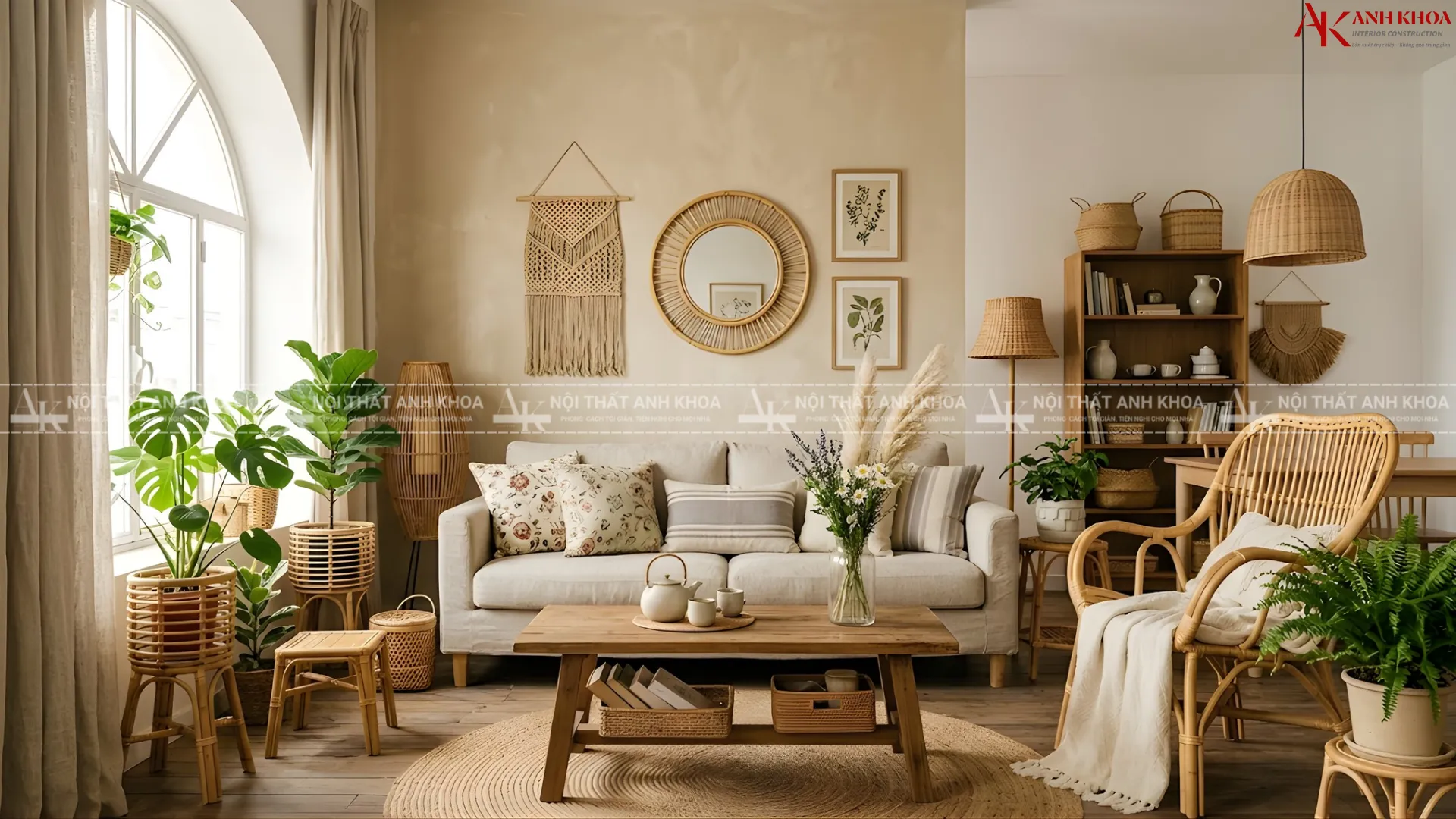 Không gian căn hộ Vintage ấm áp - Decor mây tre đan tinh tế Không gian căn hộ Vintage ấm áp - Decor mây tre đan tinh tế