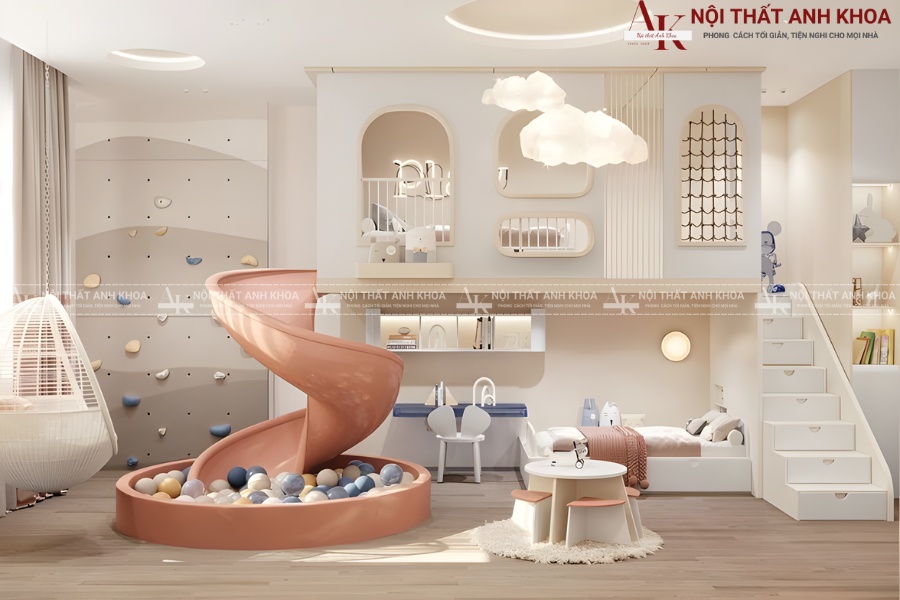 Giường tầng bé gái đa năng - Giải pháp cho căn hộ nhỏ Giường tầng bé gái đa năng - Giải pháp cho căn hộ nhỏ
