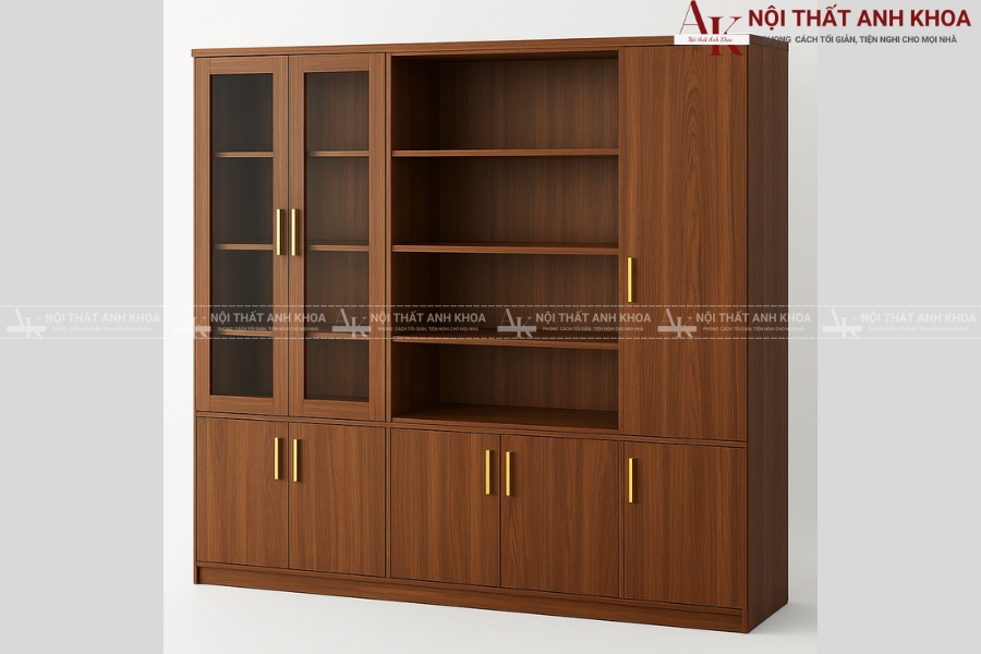 Mẫu tủ hồ sơ 3 cánh kết hợp kệ trang trí - Vừa đẹp vừa tiện dụng Mẫu tủ hồ sơ 3 cánh kết hợp kệ trang trí - Vừa đẹp vừa tiện dụng