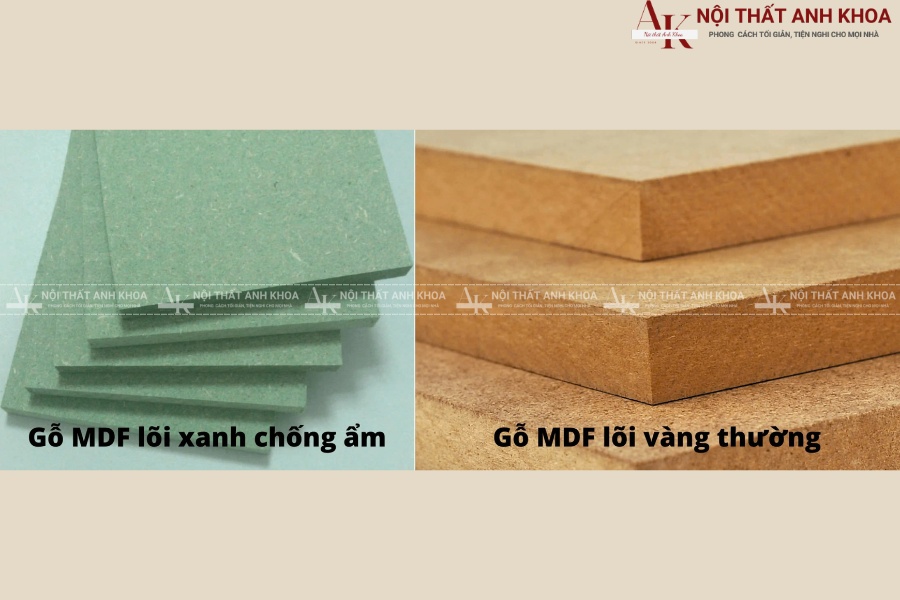 Chất liệu gỗ công nghiệp MDF lõi xanh và lõi thường Chất liệu gỗ công nghiệp MDF lõi xanh và lõi thường