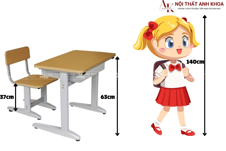Chiều cao và kích thước bàn học theo chuẩn Chiều cao và kích thước bàn học theo chuẩn