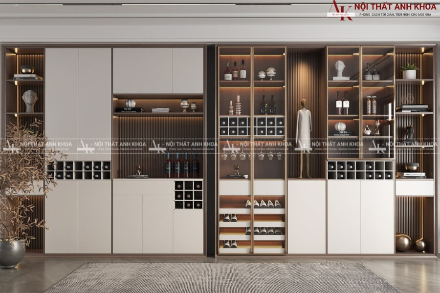 Chiều sâu lý tưởng của tủ rượu Chiều sâu lý tưởng của tủ rượu