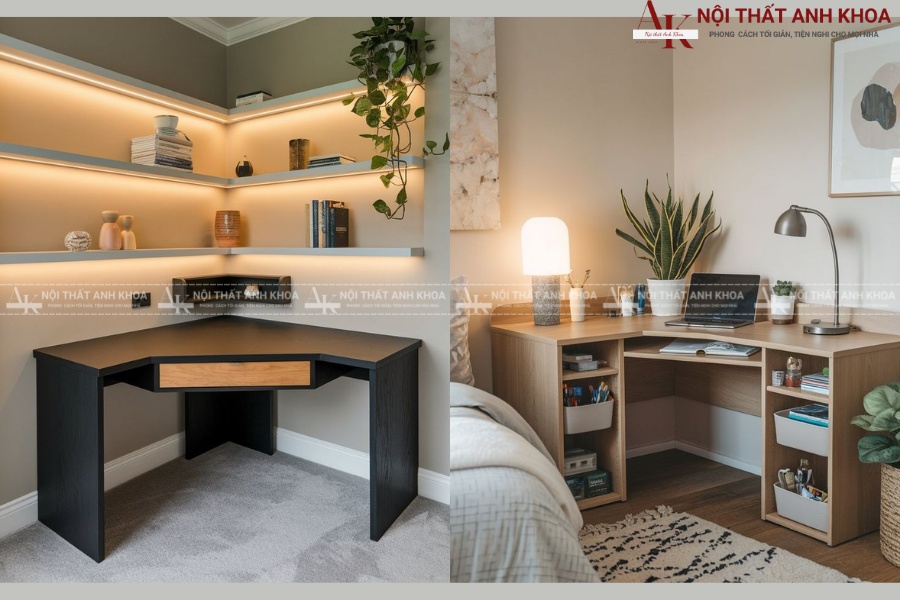 Chọn bàn học góc tường có kích thước phù hợp Chọn bàn học góc tường có kích thước phù hợp