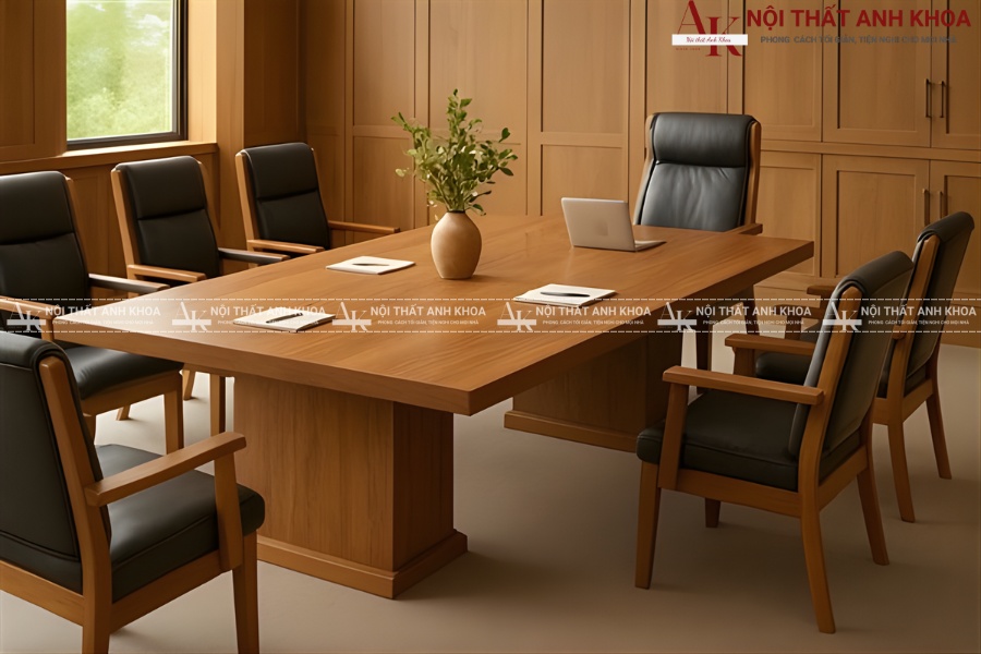 Mẫu bàn họp gỗ tự nhiên chuẩn cho mọi không gian Mẫu bàn họp gỗ tự nhiên chuẩn cho mọi không gian