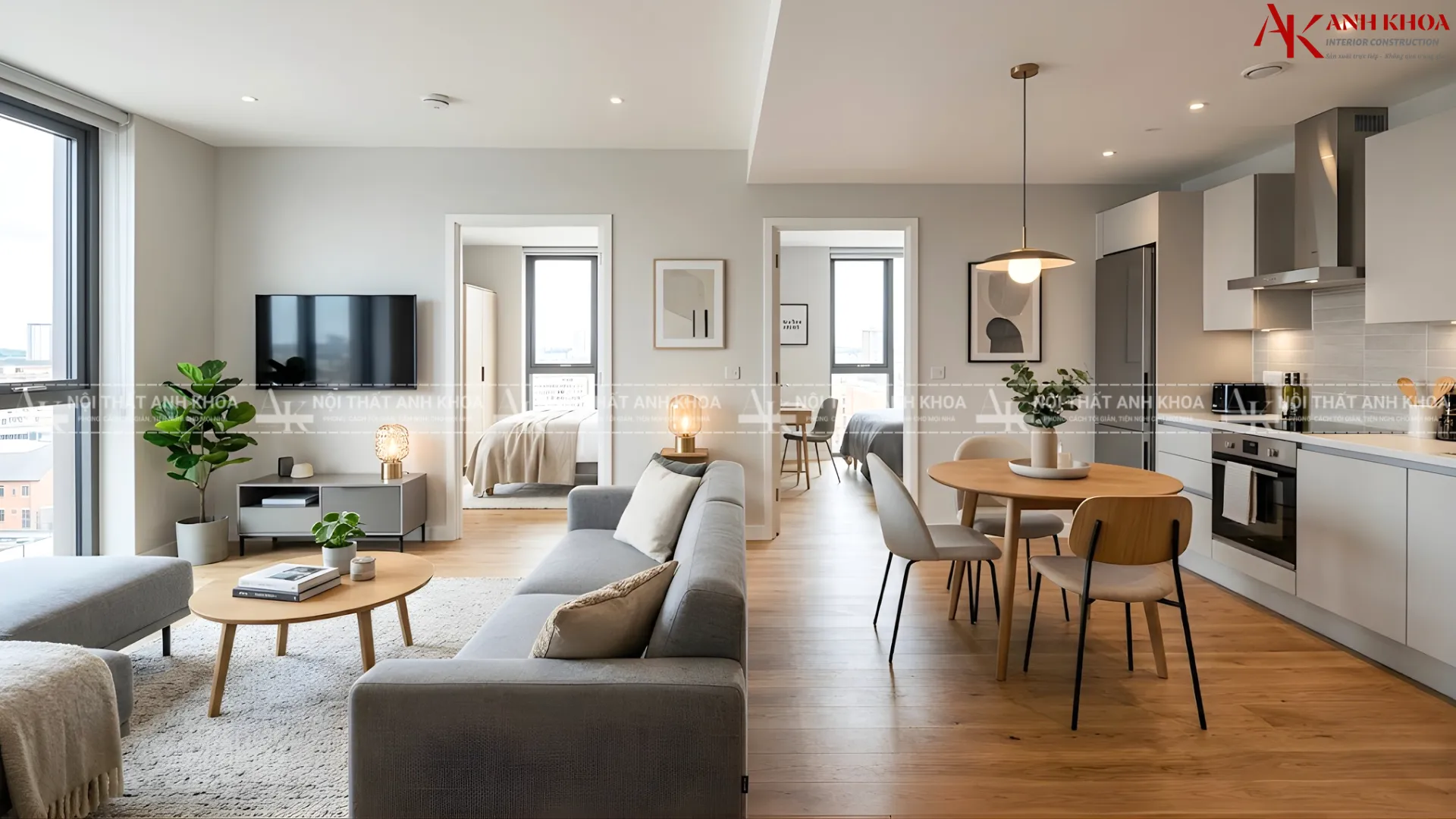 Căn hộ 60m² 2 phòng ngủ bố trí đầy đủ, ánh sáng tốt Căn hộ 60m² 2 phòng ngủ bố trí đầy đủ, ánh sáng tốt