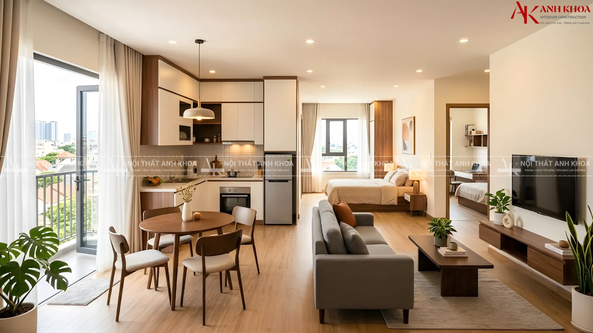 Thi công nội thất căn hộ 2 phòng ngủ trọn gói tại TP.HCM Thi công nội thất căn hộ 2 phòng ngủ trọn gói tại TP.HCM