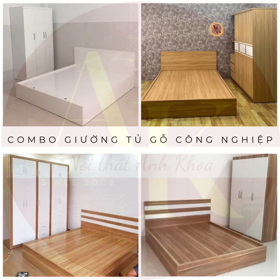 Combo giường tủ gỗ công nghiệp Combo giường tủ gỗ công nghiệp