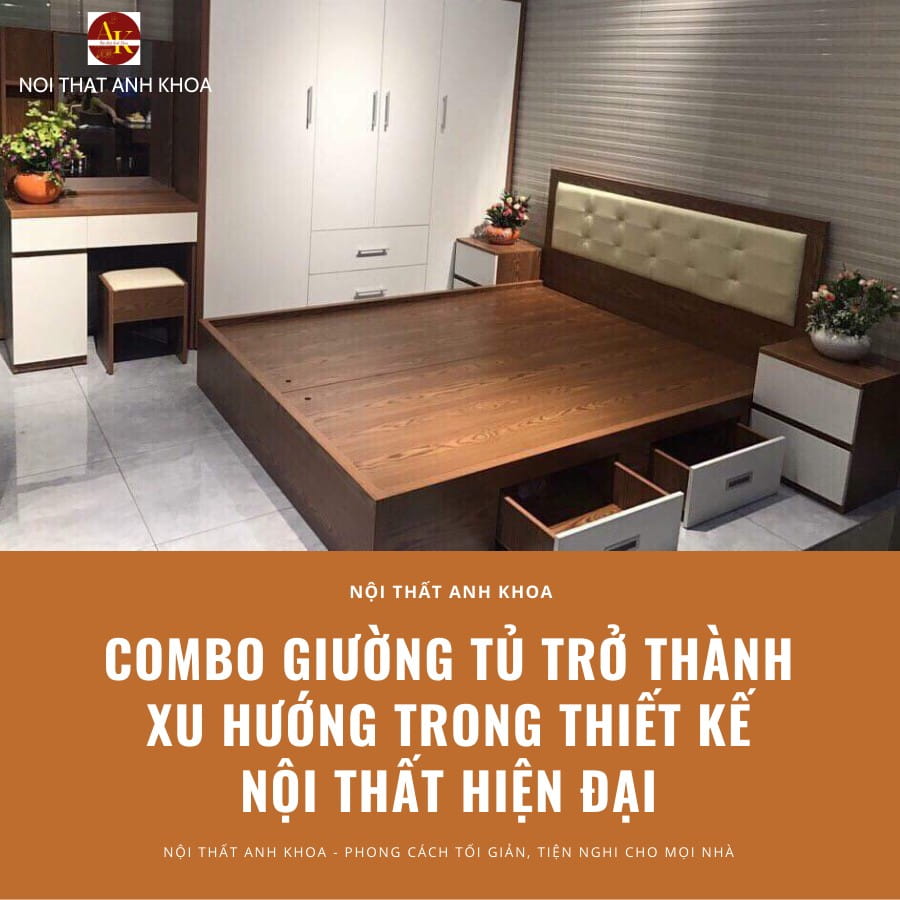 Combo giường tủ trở thành xu hướng trong thiết kế nội thất hiện đại Combo giường tủ trở thành xu hướng trong thiết kế nội thất hiện đại