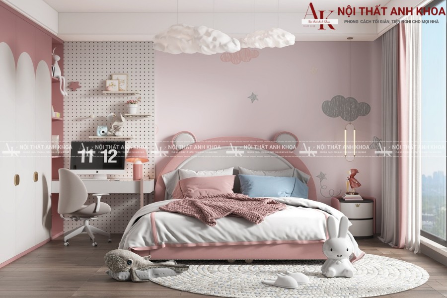 Combo phòng ngủ bé gái màu hồng đẹp mê ly Combo phòng ngủ bé gái màu hồng đẹp mê ly