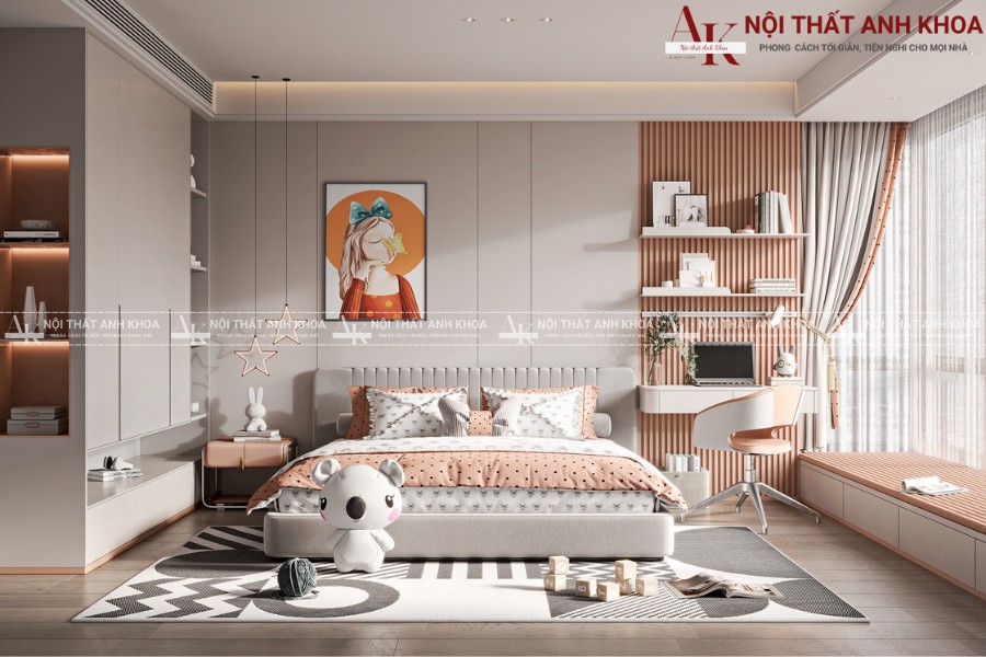 Combo phòng ngủ bé gái màu hồng đẹp mê ly Combo phòng ngủ bé gái màu hồng đẹp mê ly