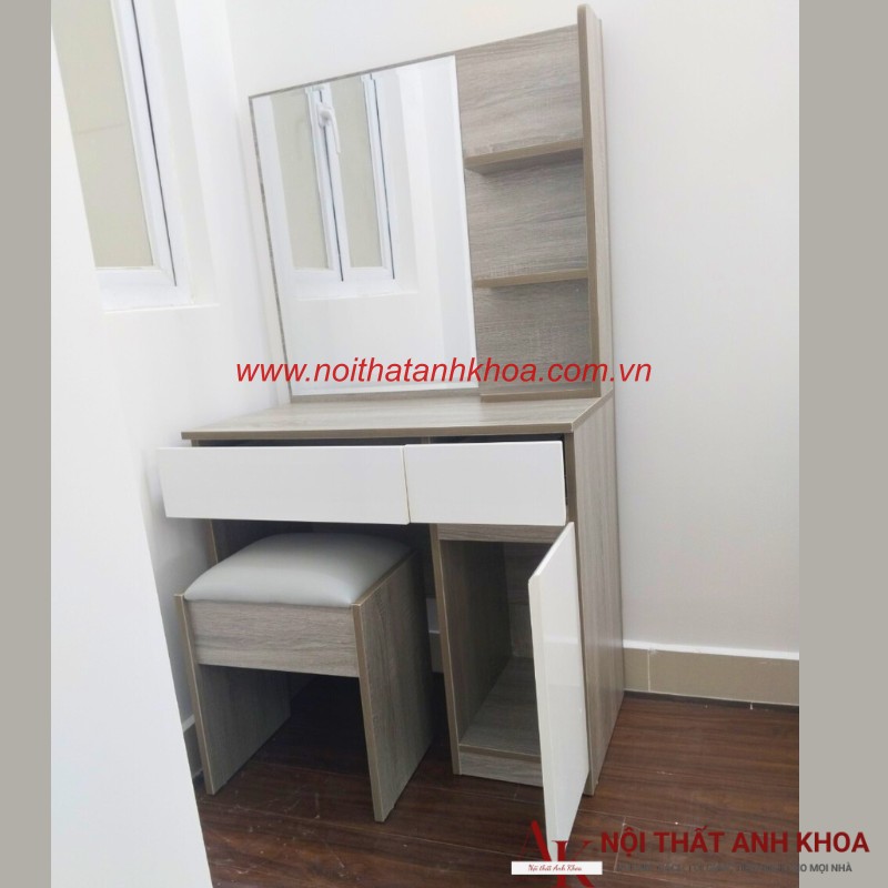 Bàn Trang Điểm Gỗ Công Nghiệp Màu Xám Phối Trắng Bàn Trang Điểm Gỗ Công Nghiệp Màu Xám Phối Trắng