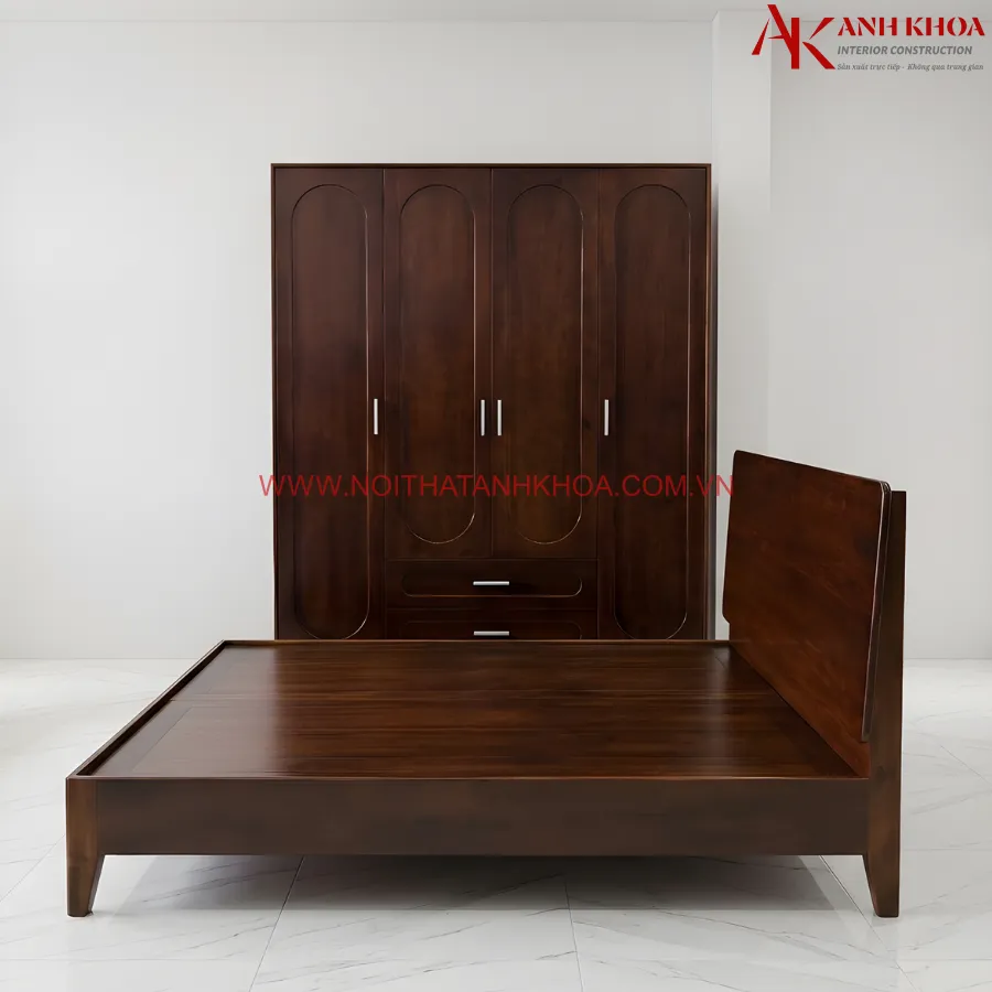 Combo phòng ngủ 2 món gỗ tự nhiên màu nâu đẹp cao cấp, hiện đại Combo phòng ngủ 2 món gỗ tự nhiên màu nâu đẹp cao cấp, hiện đại