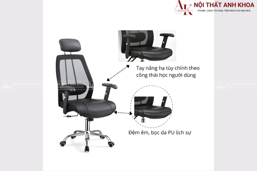 Ghế văn phòng ngả lưng cao cấp cho doanh nhân trẻ Ghế văn phòng ngả lưng cao cấp cho doanh nhân trẻ