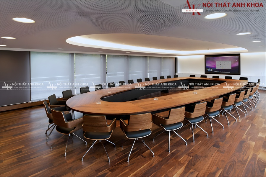 Bàn họp gỗ tự nhiên cao cấp cho văn phòng hiện đại Bàn họp gỗ tự nhiên cao cấp cho văn phòng hiện đại