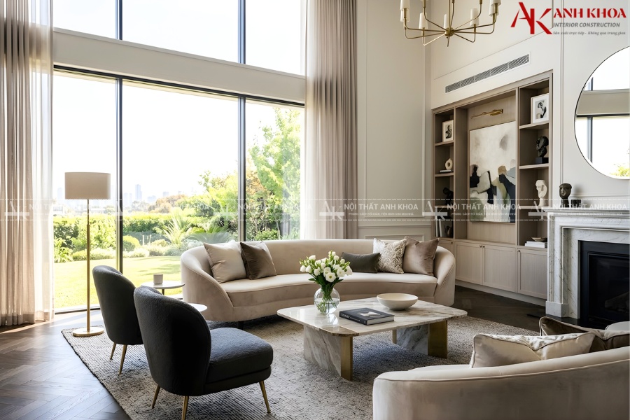 Thiết kế phòng khách đẹp chuẩn phong thủy 2026 Thiết kế phòng khách đẹp chuẩn phong thủy 2026