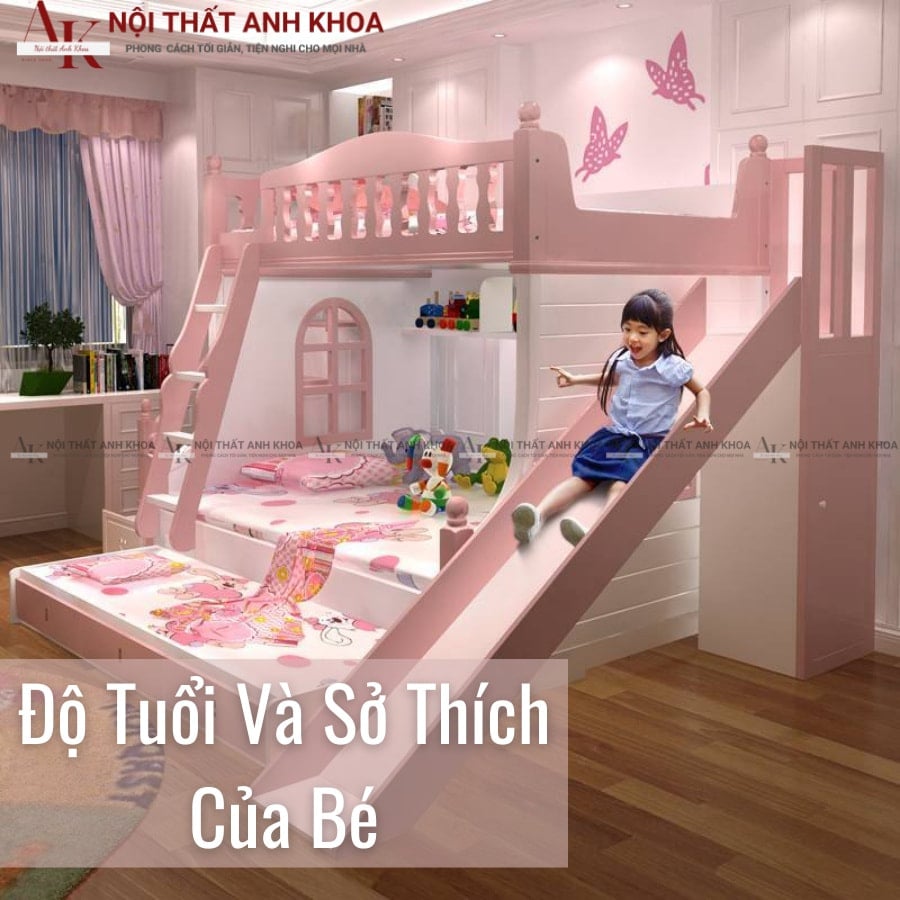 Độ tuổi và sở thích của bé gái khi chọn giường ngủ Độ tuổi và sở thích của bé gái khi chọn giường ngủ