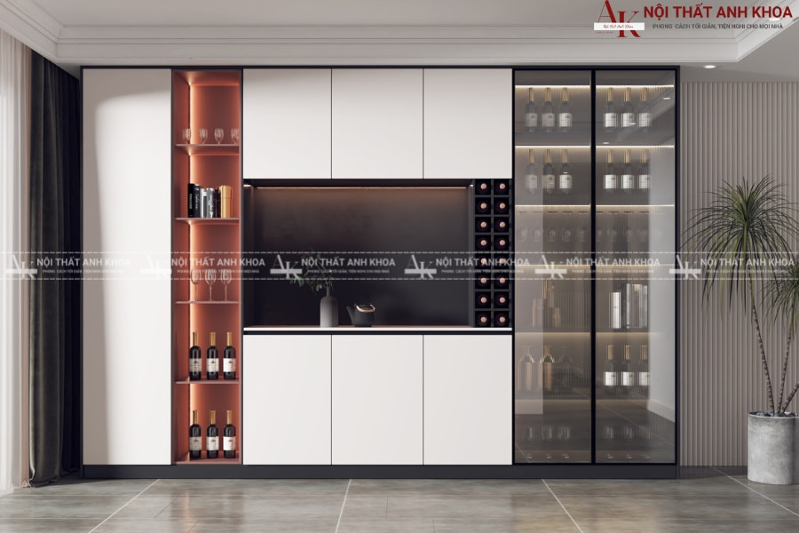 Tủ rượu gỗ MDF đẹp - Điểm nhấn không gian sống hiện đại Tủ rượu gỗ MDF đẹp - Điểm nhấn không gian sống hiện đại