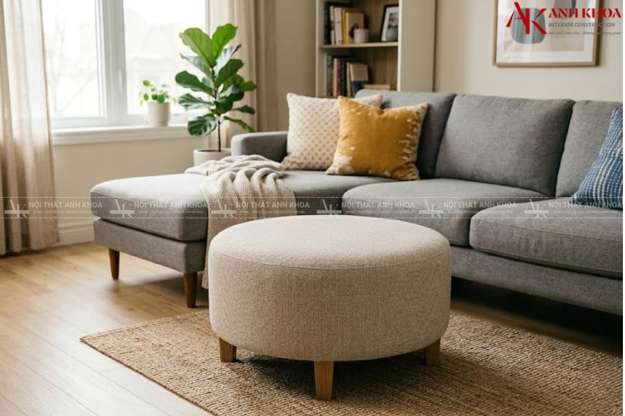 Đôn ghế sofa - Điểm nhấn nhỏ cho không gian phòng khách Đôn ghế sofa - Điểm nhấn nhỏ cho không gian phòng khách